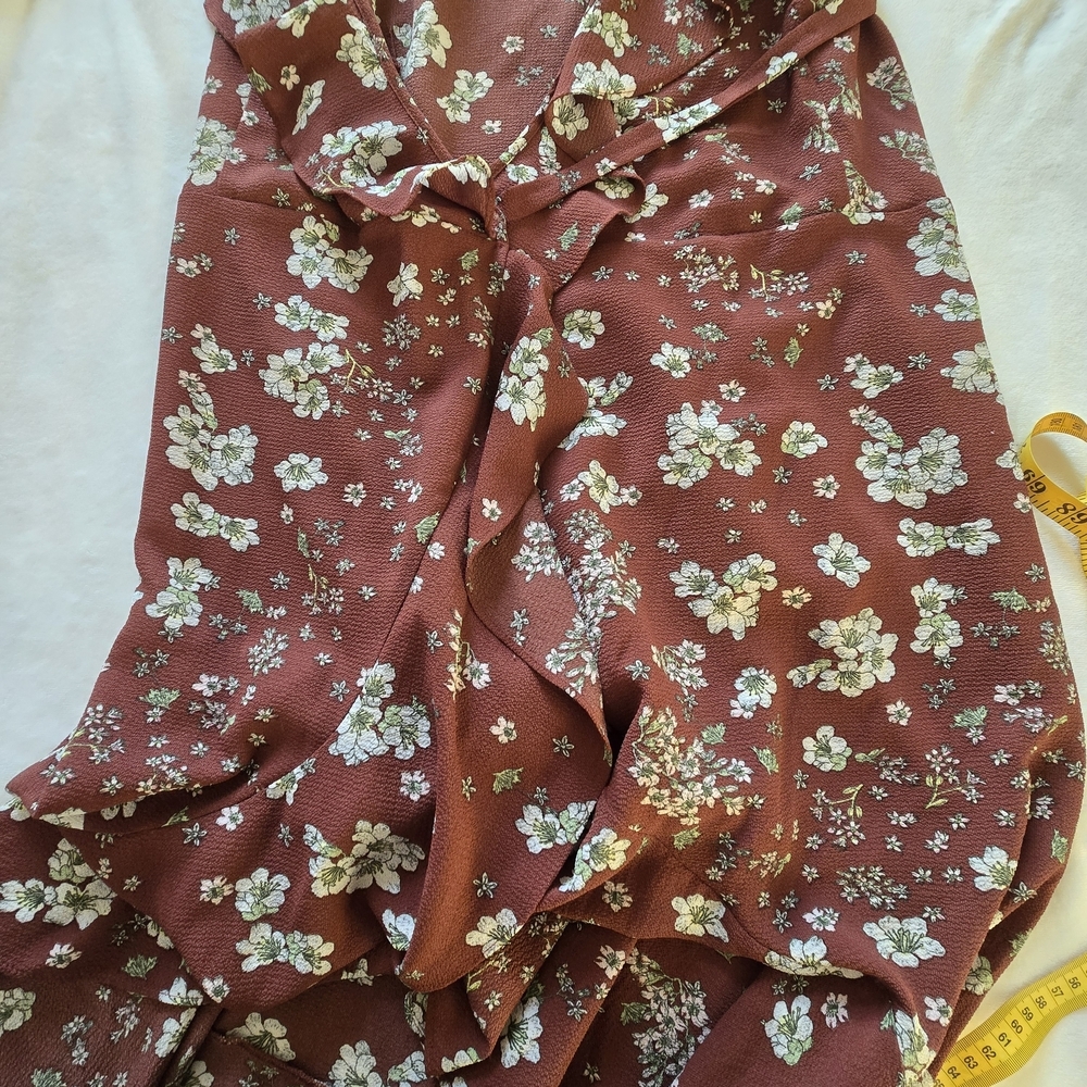 Max Studio Red Asymmetrical Sundress with Flutter Sleeves - Picture 6 of 8